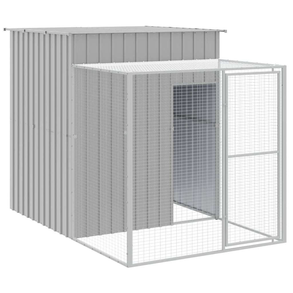 Vidaxl Gallinero Con Corral Acero Galvanizado Gris Claro 165x251x181cm_0