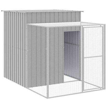 Vidaxl Gallinero Con Corral Acero Galvanizado Gris Claro 165x251x181cm_0
