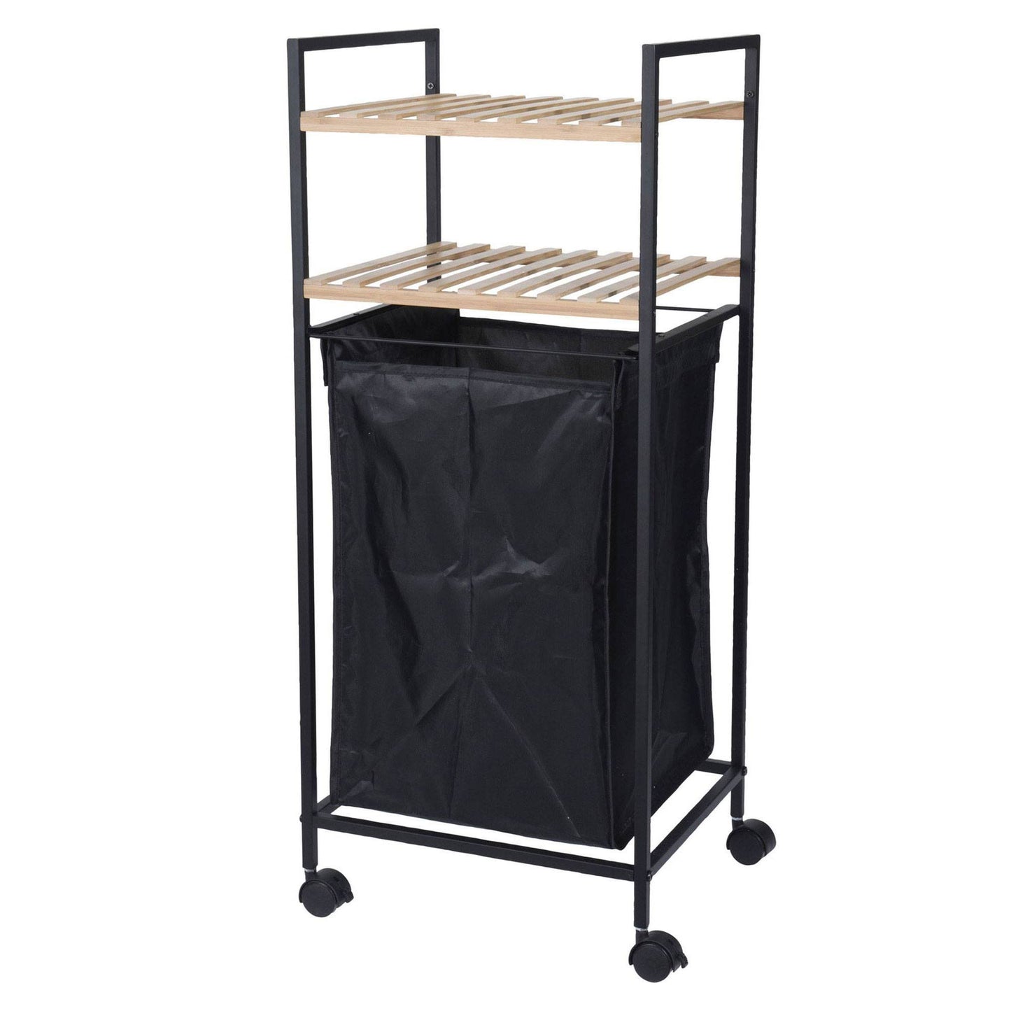 Well Home Estantería De Baño 2 Estantes Y Bolsa De Lavandería H.89,5cm