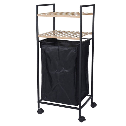 Well Home Estantería De Baño 2 Estantes Y Bolsa De Lavandería H.89,5cm