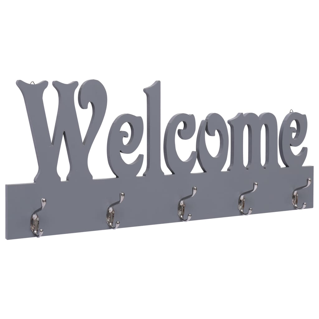 Perchero De Pared Welcome Gris 74x29,5 Cm_1