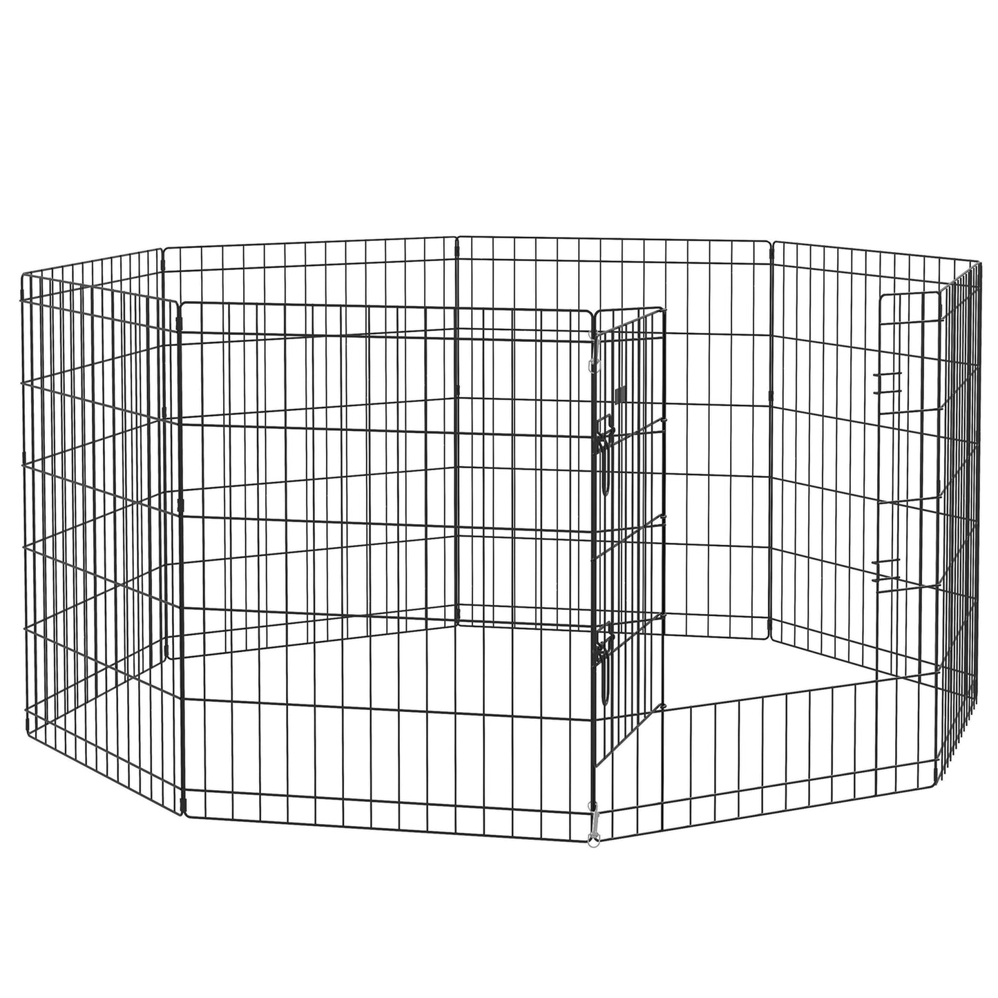 Pawhut Parque Para Perros De 8 Paneles 76x61 Cm Con Doble Cerradura Negro_0