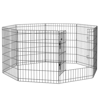 Pawhut Parque Para Perros De 8 Paneles 76x61 Cm Con Doble Cerradura Negro_0