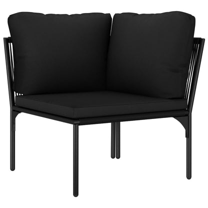 Vidaxl Juego De Muebles De Jardín 6 Piezas Con Cojines Pvc Negro_5