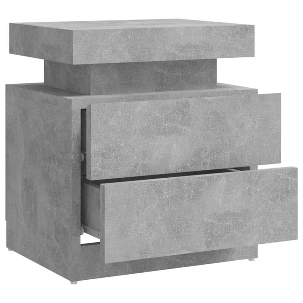 Mesita De Noche Madera De Ingeniería Gris Hormigón 45x35x52 Cm_4