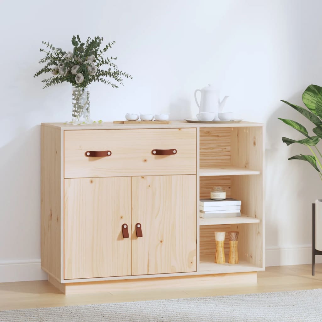 Aparador De Madera Maciza De Pino 98,5x40x75 Cm / Vetonek_5