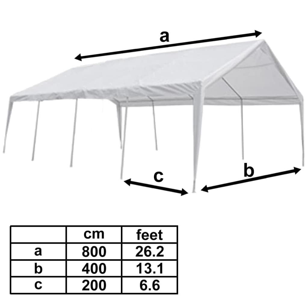 Vidaxl Carpa De Fiesta Blanca 8x4 M_3