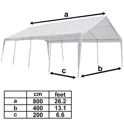 Vidaxl Carpa De Fiesta Blanca 8x4 M_2
