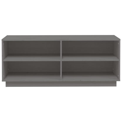 Armario Zapatero De Madera Maciza De Pino Gris 110x34x45 Cm / Vetonek_0