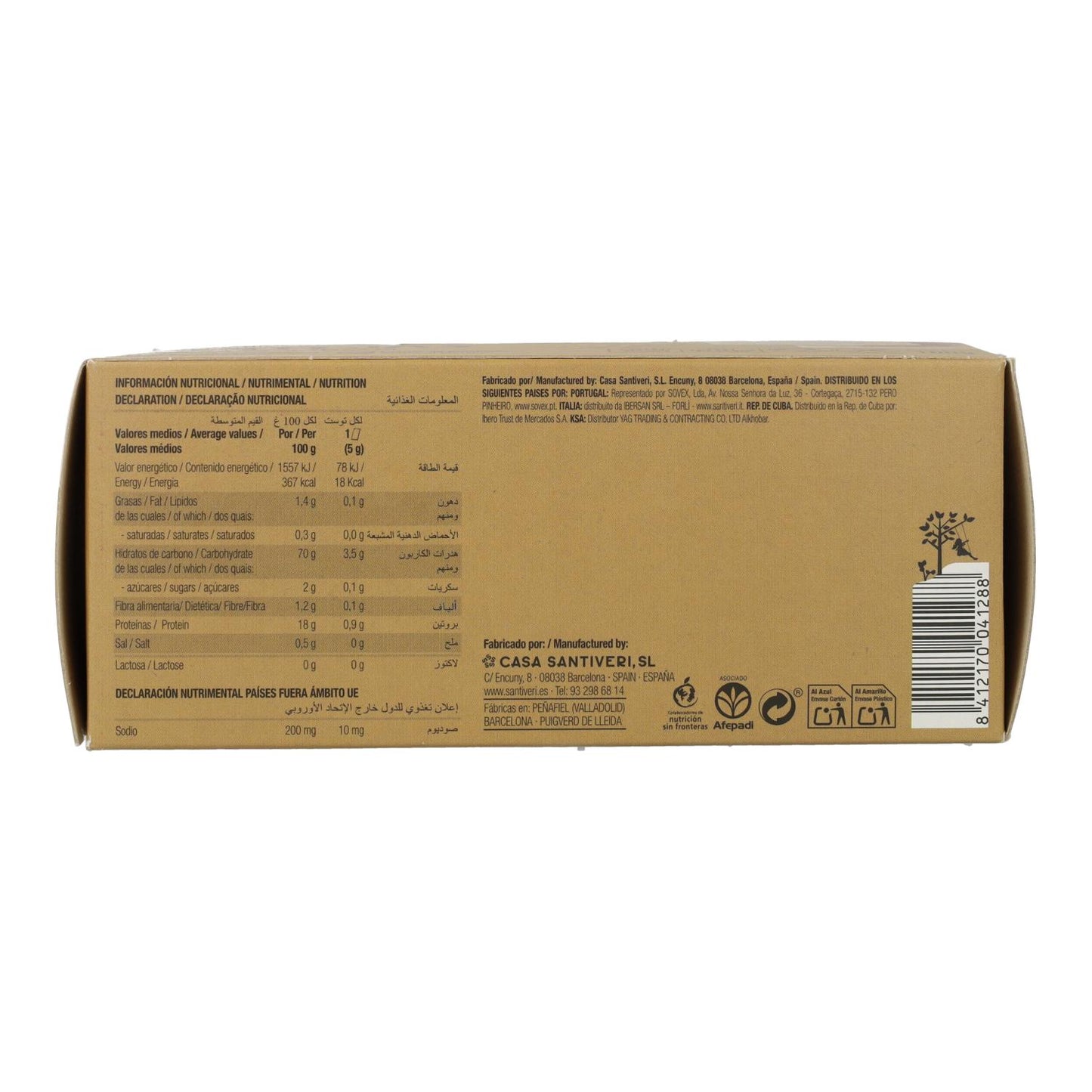 Tostadas Ligeras y Crujientes de Lentejas Bio Santiveri 100 g