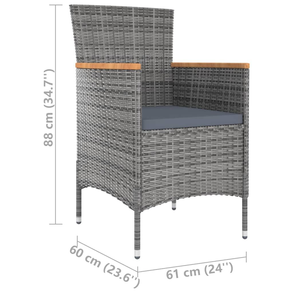 Vidaxl Sillas De Comedor De Jardín 4 Unidades Ratán Sintético Gris_2