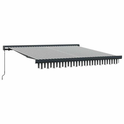 Toldo Retráctil Aluminio Y Tela Gris Antracita Y Blanco 3x2,5 M_0