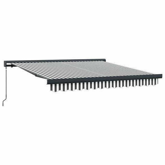 Toldo Retráctil Aluminio Y Tela Gris Antracita Y Blanco 3x2,5 M_0
