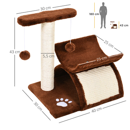 Pawhut Rascador Para Gatos Árbol Rascador Centro De Actividad 40x30x43cm Sisal_2