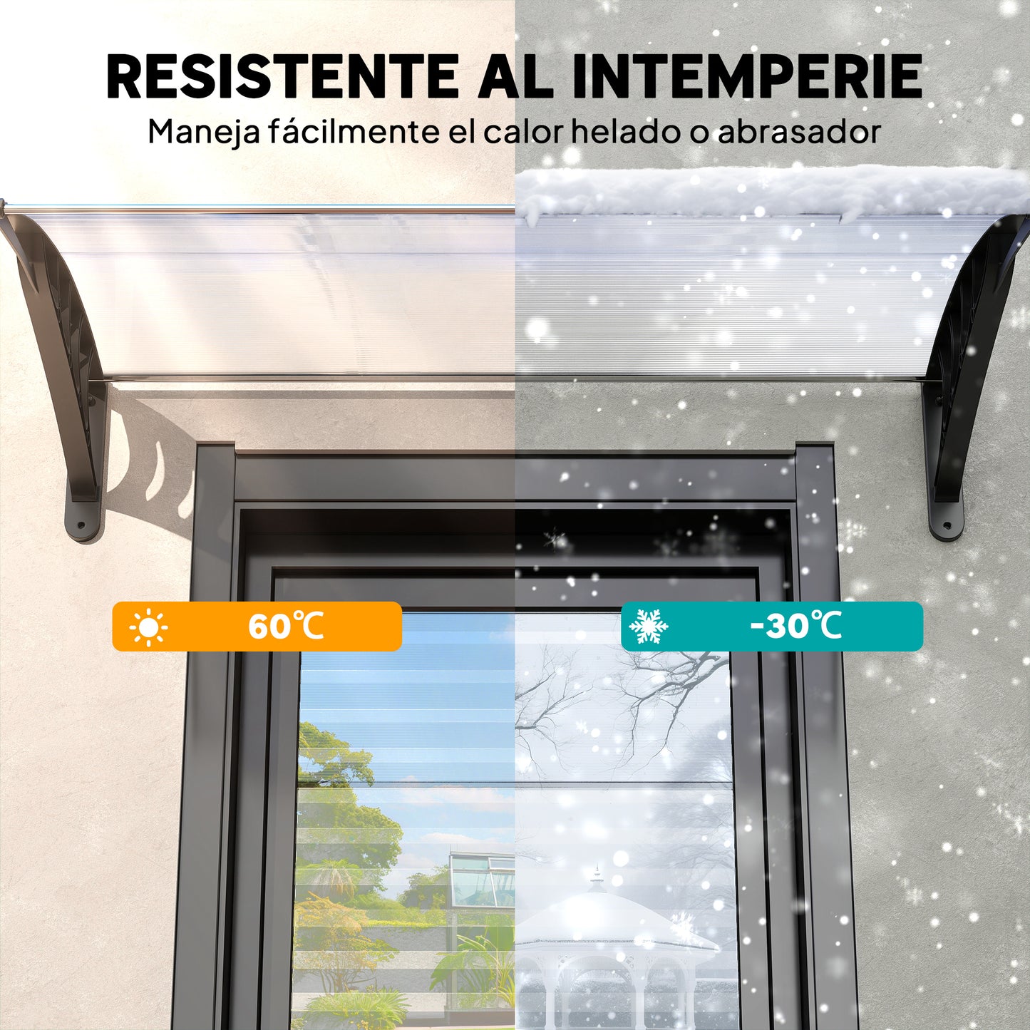 Outsunny Tejadillo De Protección Para Puertas Ventanas Contra Sol Y Lluvia_5