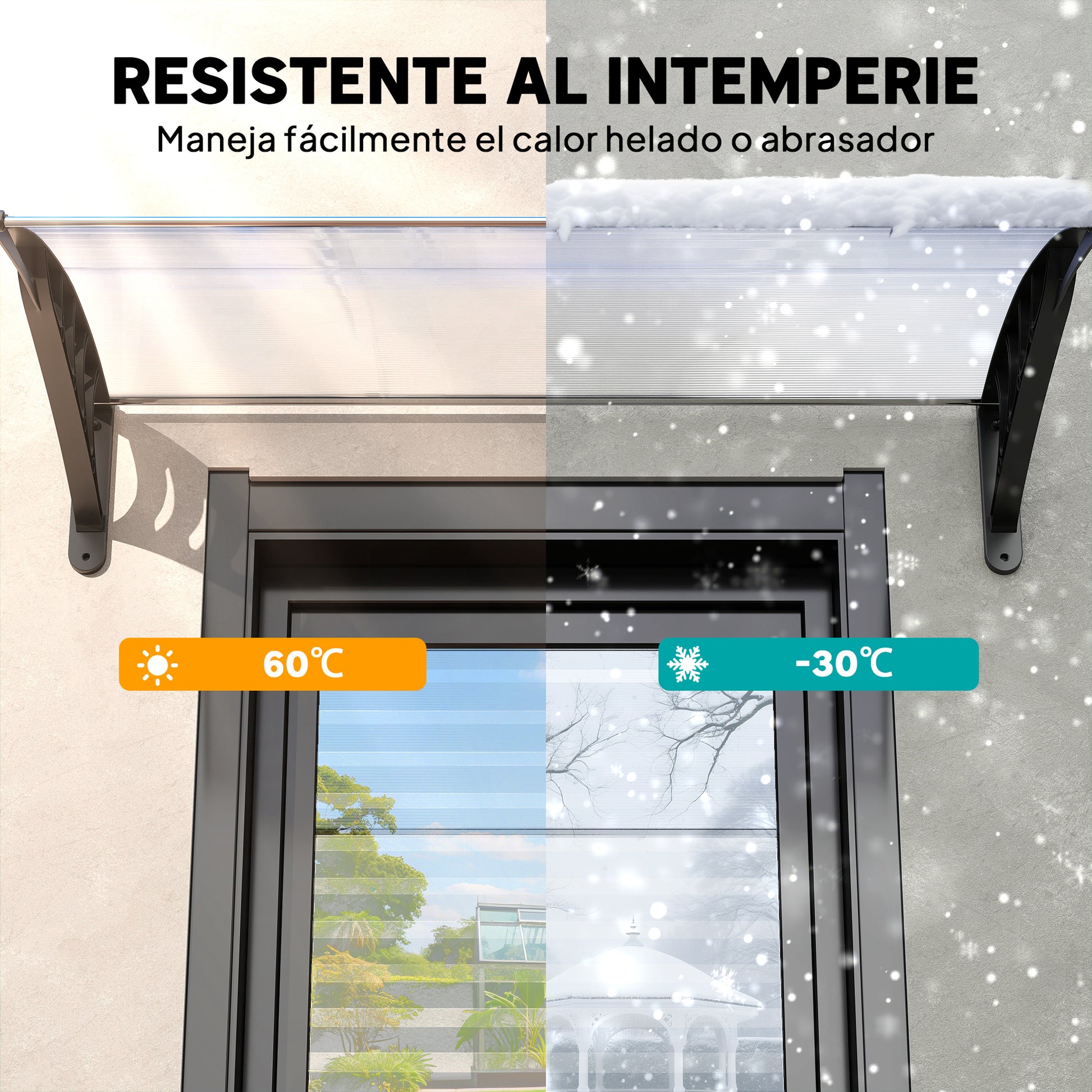 Outsunny Tejadillo De Protección Para Puertas Ventanas Contra Sol Y Lluvia_5