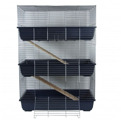 @pet Jaula De Conejos De 3 Niveles 80x44x120 Cm Azul 25034_0