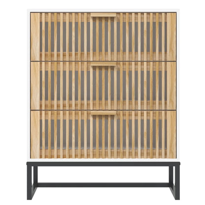Aparador De Madera Contrachapada Blanco 60x30x75 Cm_3