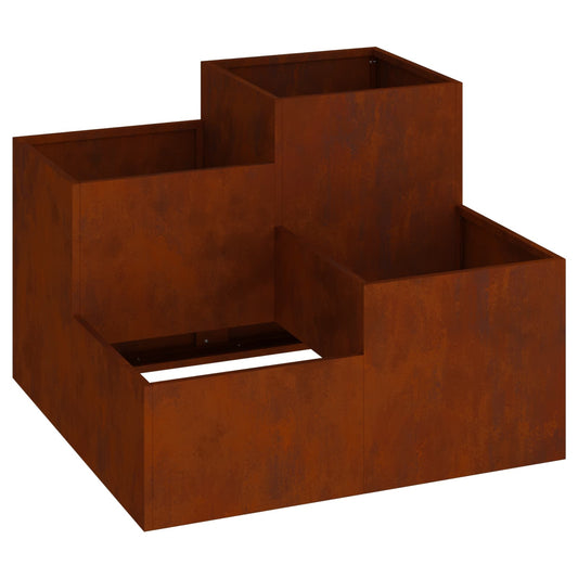 Maceta Para Jardín Oxidado 80 X 80 X 60 Cm Acero Autopatinable_0