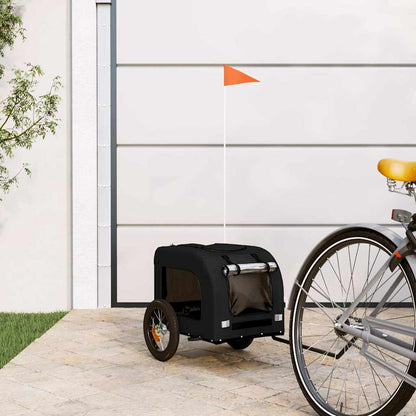 Remolque De Bicicleta Mascotas Hierro Tela Oxford Negro_1