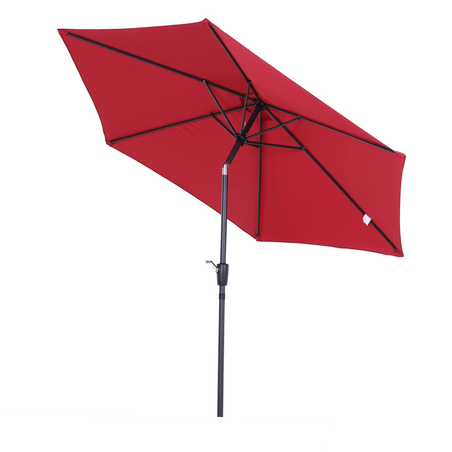 Outsunny Sombrilla De Jardín Ø260x235cm Reclinable Con Manivela 6 Varillas Rojo_0