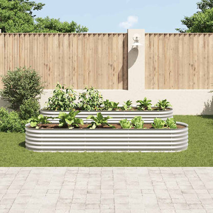 Arriate De Acero Galvanizado Plateado 320x80x44 Cm_2