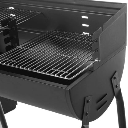 Barbacoa Carbón Rectangular Acero Negro 107 X 58 X 94 Cm Ldk Garden