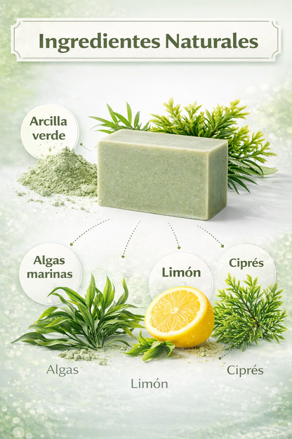 Jabón Sólido Natural De Arcilla Verde 100 G | Equilibrante Y Purificante | M&on Naturals_1