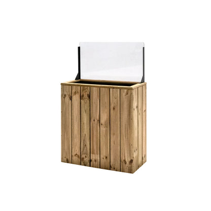 Jardinera Alta De Madera Autoportante Con Cortavientos 40 Cm 75x34,5x80 Cm Hortalia_1