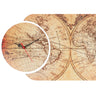 Reloj Mdf Decorativo Mapamundi (2 Piezas)