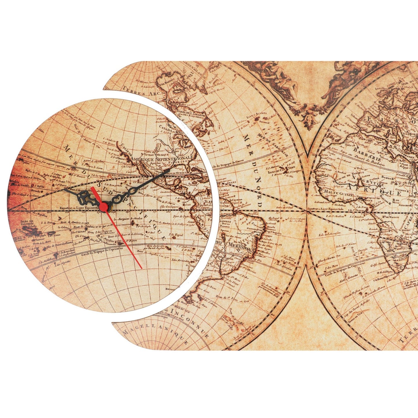 Reloj Mdf Decorativo Mapamundi (2 Piezas)_0