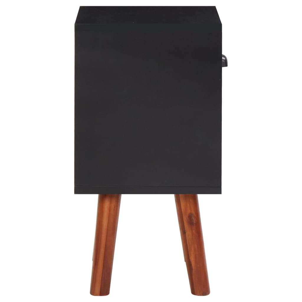 Mesita De Noche De Madera De Acacia Maciza 40x30x57 Cm_2