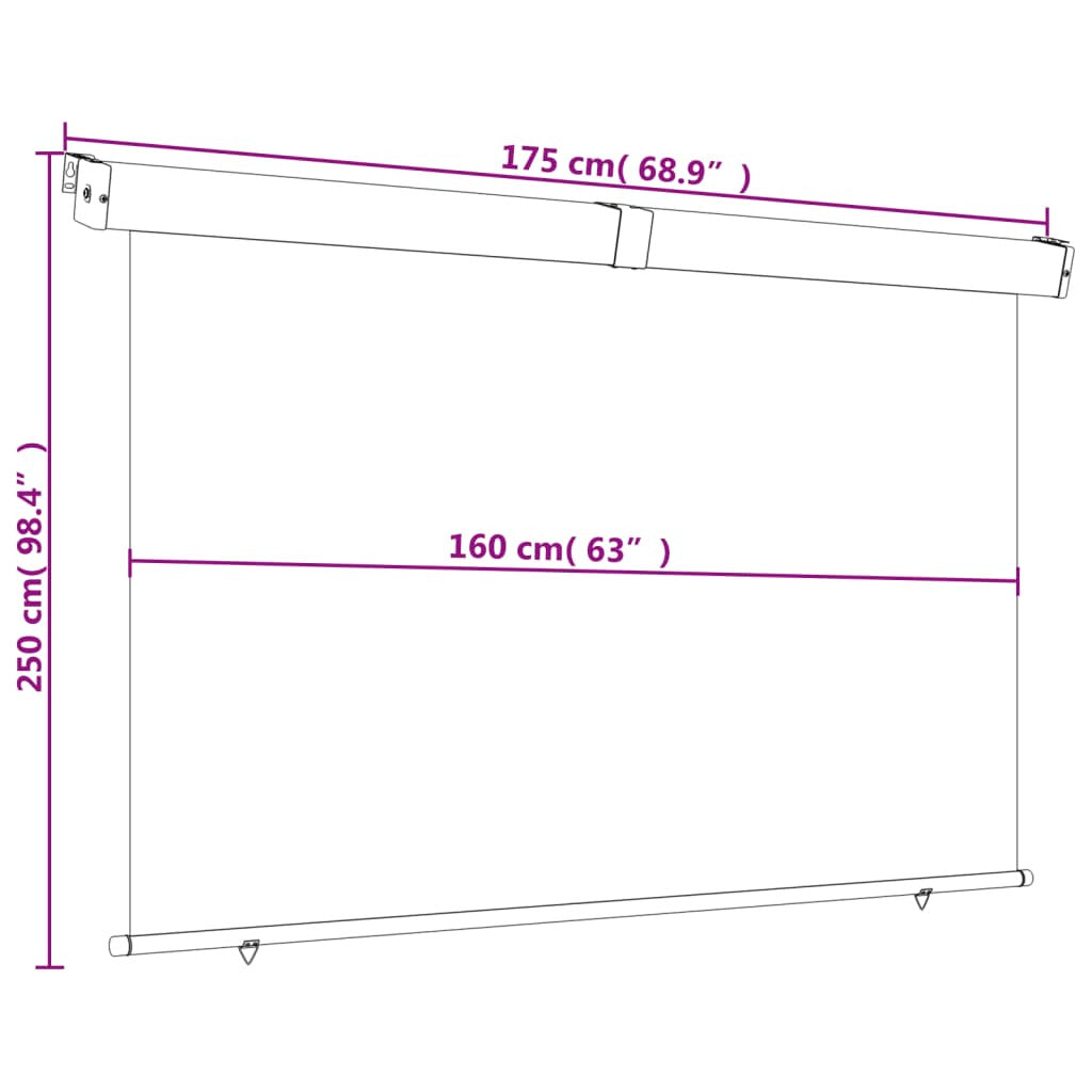 Vidaxl Toldo Lateral De Balcón Negro 175x250 Cm_2