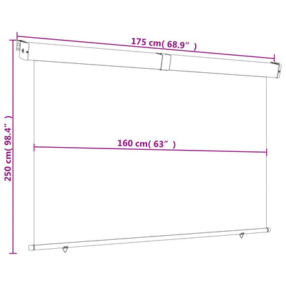 Vidaxl Toldo Lateral De Balcón Negro 175x250 Cm_2