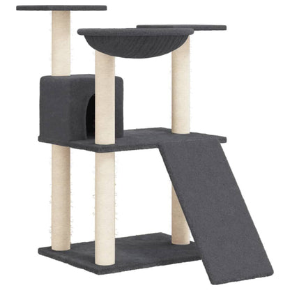 Vidaxl Rascador Para Gatos Con Postes De Sisal Gris Oscuro 83 Cm_0