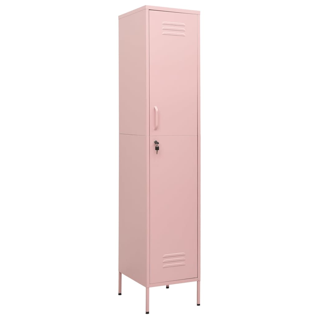 Armario Taquilla De Acero Rosa 35x46x180 Cm_1