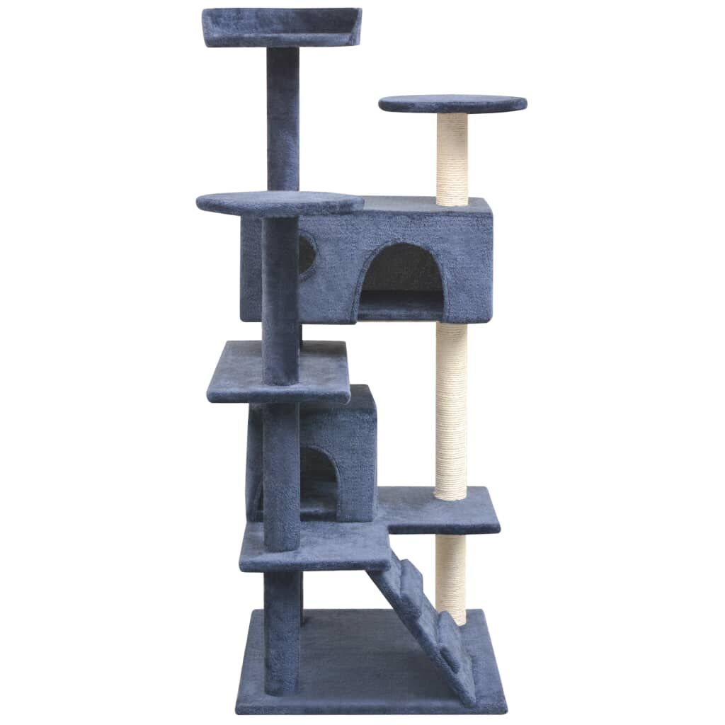 Vidaxl Rascador Para Gatos Poste Rascador De Sisal 125 Cm Azul Oscuro_1