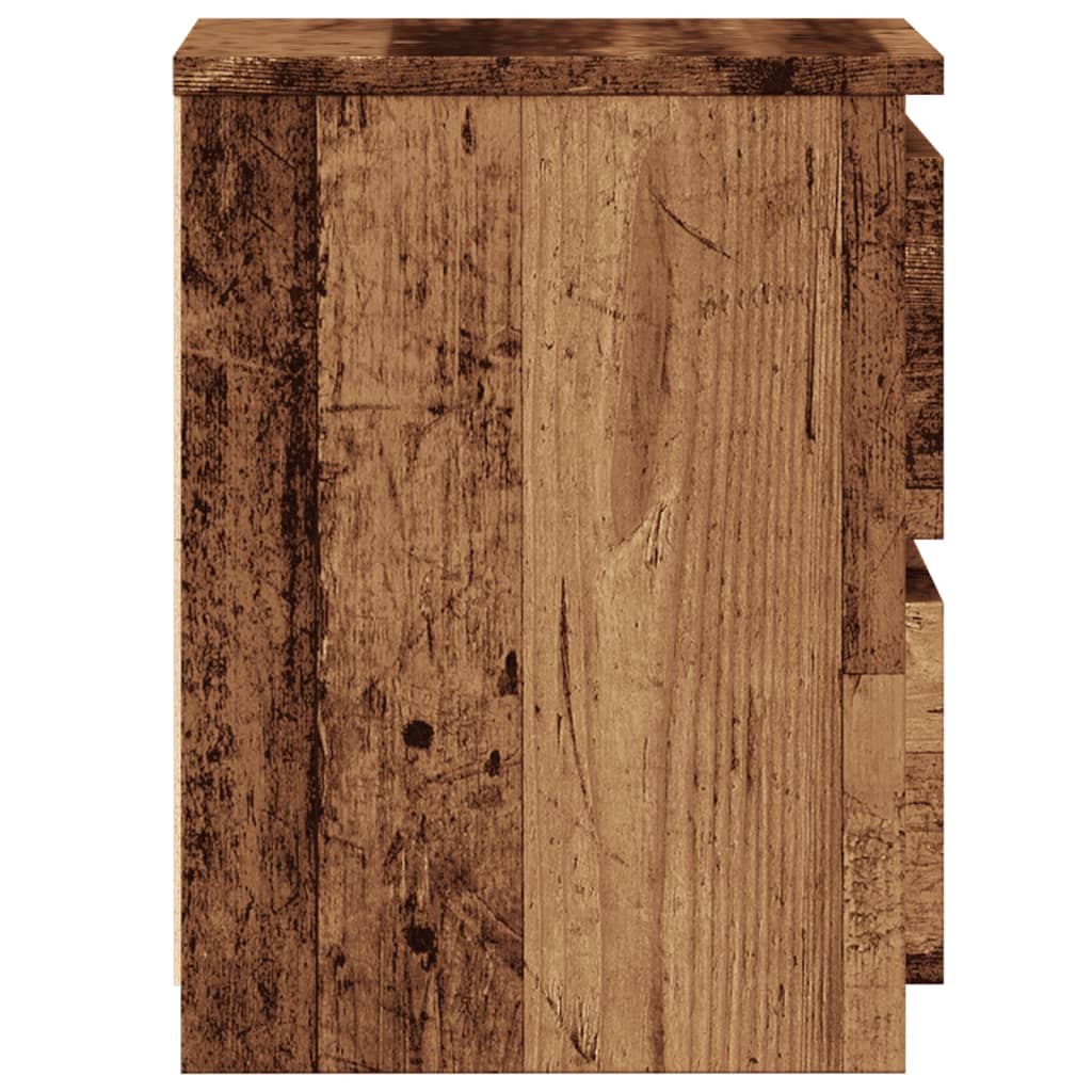 Mesita De Noche Madera De Ingeniería Envejecida 30x30x40 Cm_3