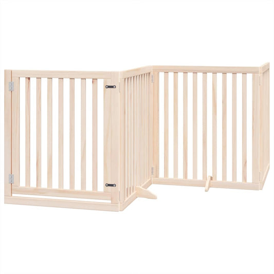 Vidaxl Puerta Para Perros Plegable 10 Paneles Madera De Álamo 800 Cm_0