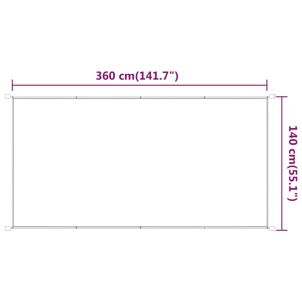 Vidaxl Toldo Vertical Blanco 140x360 Cm Tela Oxford_2