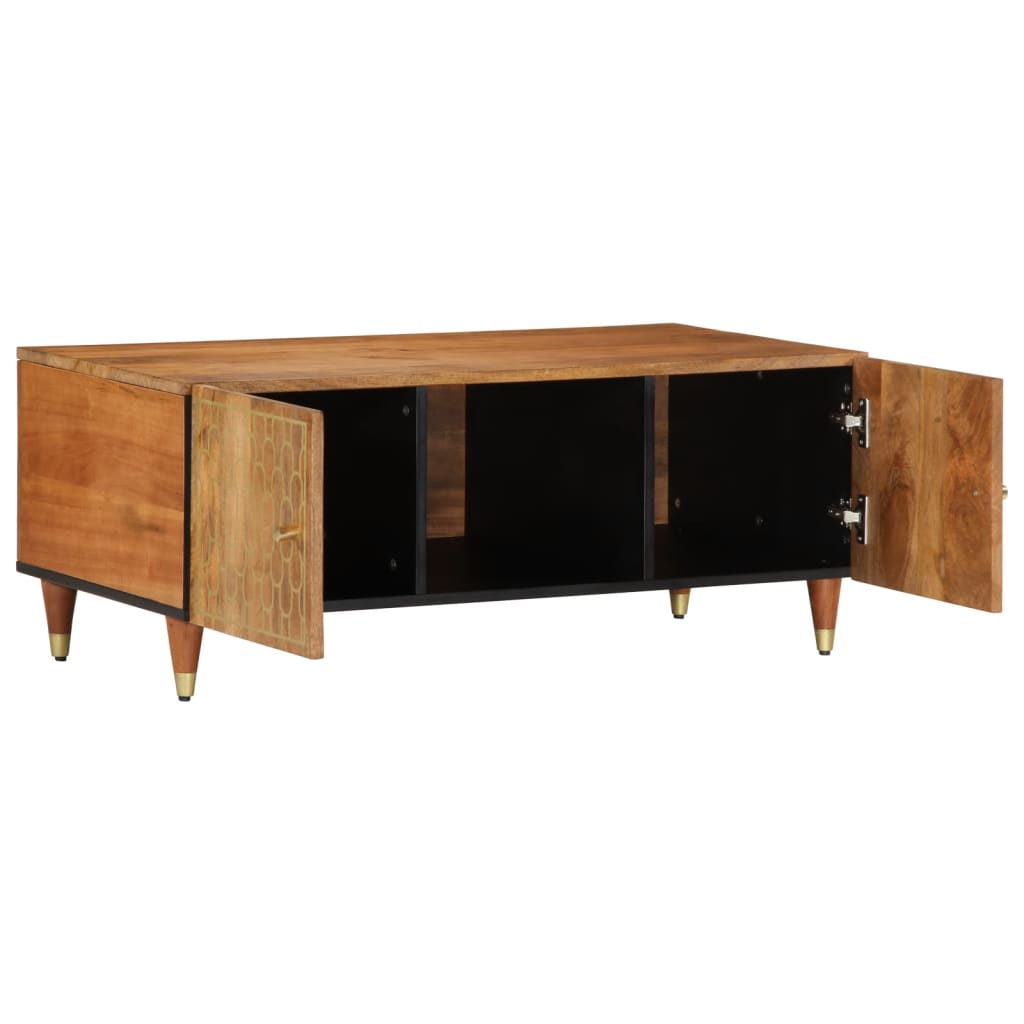 Mesa De Centro De Madera Maciza Mango 100x54x40 Cm_1