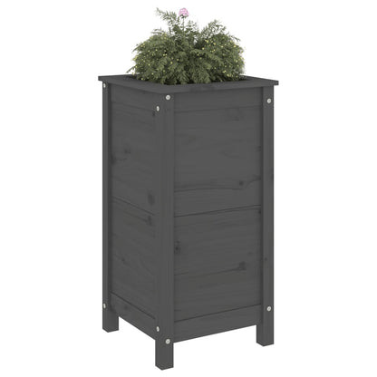 Jardinera Madera Maciza De Pino Gris 40x40x78 Cm_2