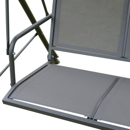 Outsunny Columpio Balancín De Jardín De 3 Plazas Con Techo Ajustable 175x118x159 Cm Gris_3