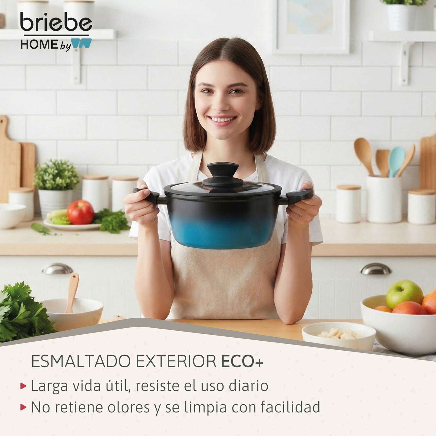 Briebe Cacerola Inducción Acero Forjado 20cm Antiadherente Sin Pfoa, Todas Cocinas Fabricada En España, Mare, Azul_4