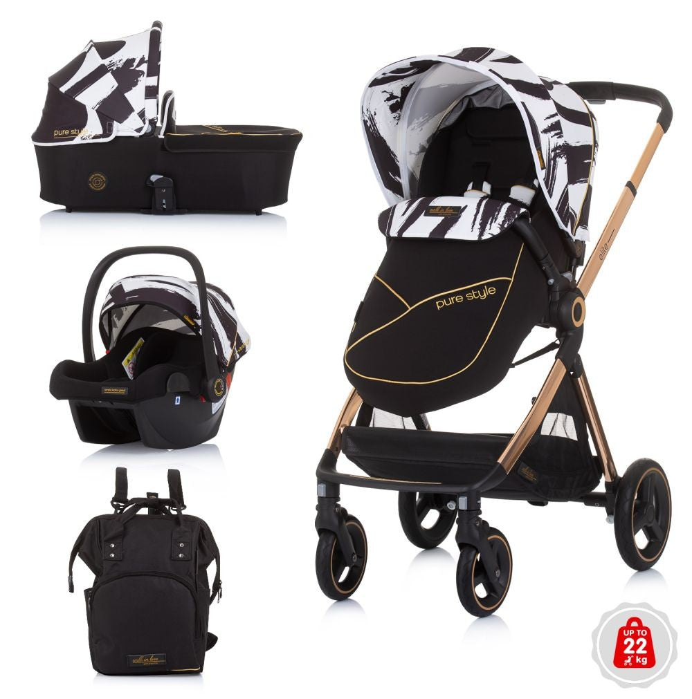 Carrito De Bebé Trío Elite Hasta 22 Kg Black/white_0