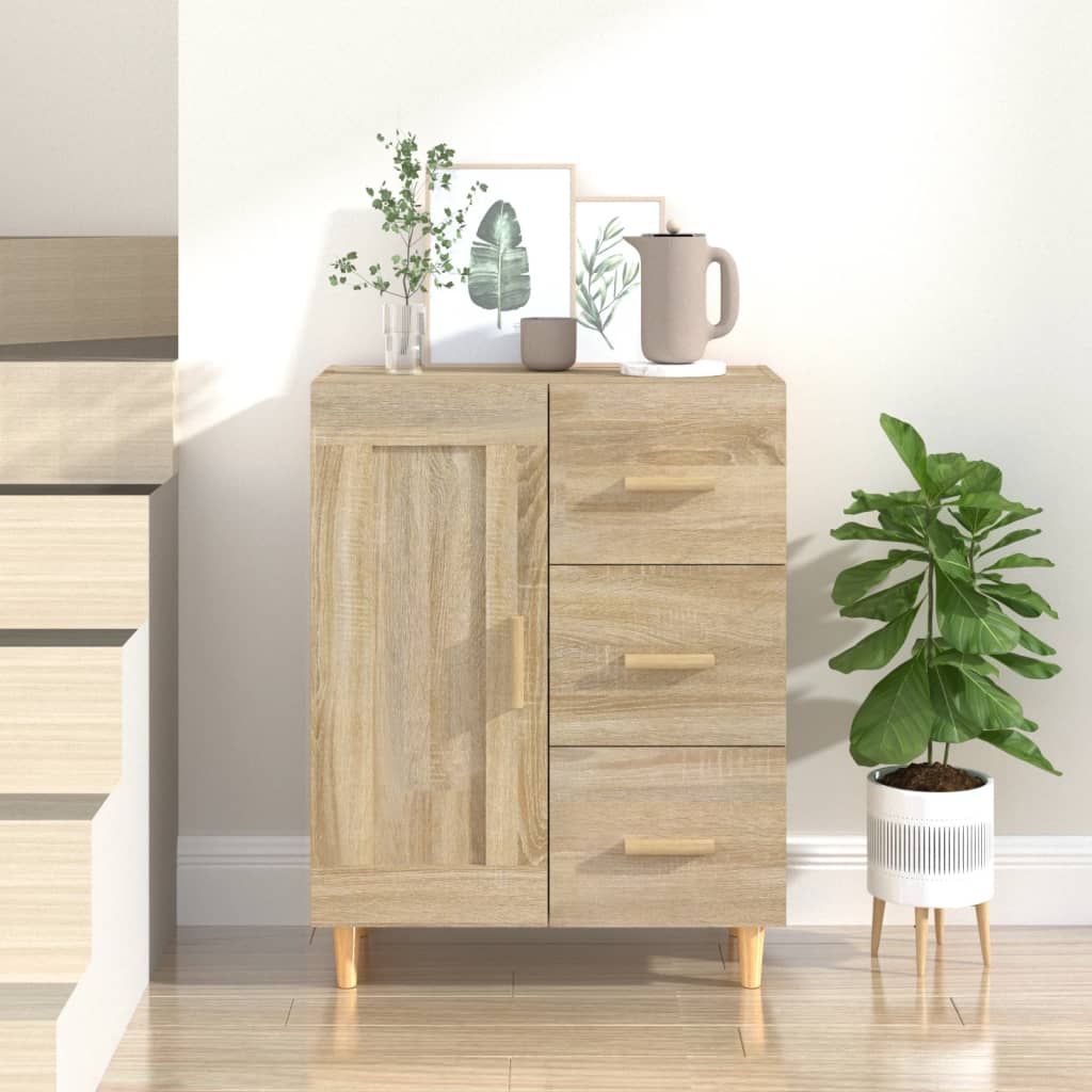 Aparador De Madera Contrachapada Roble Sonoma 69,5x34x90 Cm / Vetonek_0