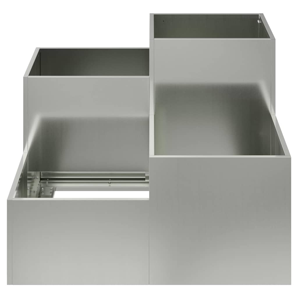 Maceta Para Jardín Plateado 80 X 80 X 60 Cm Acero Galvanizado_5