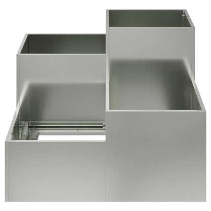 Maceta Para Jardín Plateado 80 X 80 X 60 Cm Acero Galvanizado_5