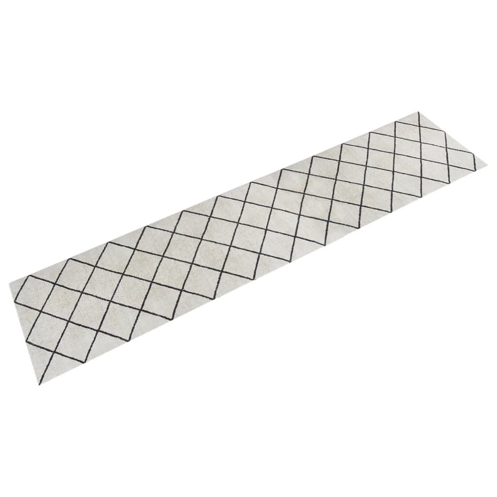 Vidaxl Alfombra De Cocina Lavable Terciopelo Cuadrados 60x300 Cm_0