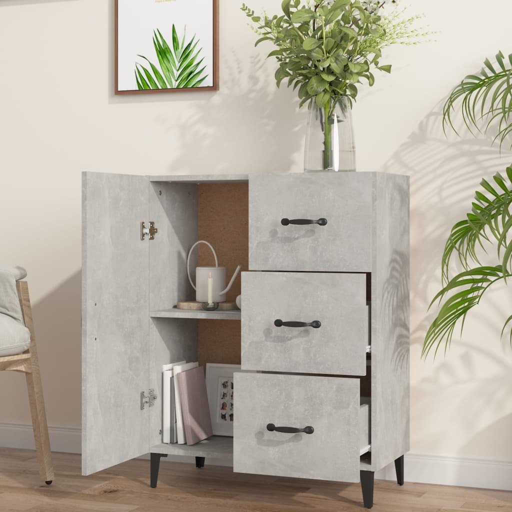 Aparador De Madera De Ingeniería Gris Hormigón 69,5x34x90 Cm / Vetonek_4